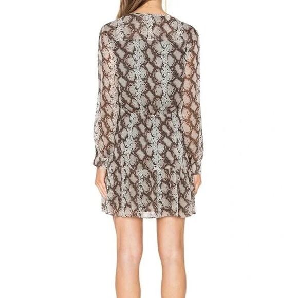 Greylin Sellia Snake Print Pintucked Dress Large - Picture 2 of 8